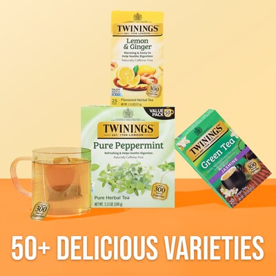 Twinings Lemon & Ginger Herbal Tea Bags, 25/Box (TNA85145)