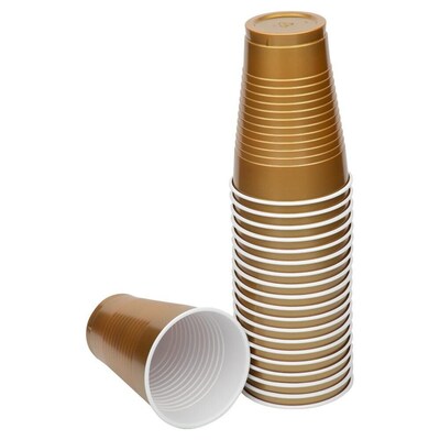 JAM Paper Plastic Party Cups, 12 oz, Gold, 20/Pack (255525363)