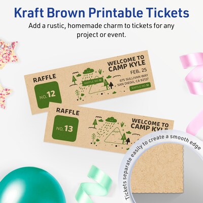 Avery Integrated Cards, 1-3/4 x 5-1/2, Matte Kraft Brown, 250/Pack (95288)