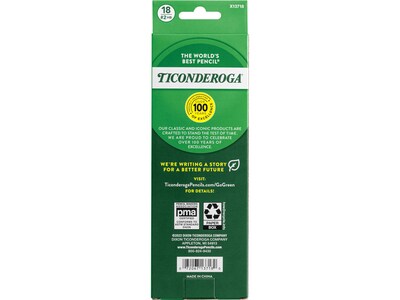 Ticonderoga Pre-Sharpened Wooden Pastel Pencils, 2.2mm, #2 Soft Lead, 18/Pack (X13718)