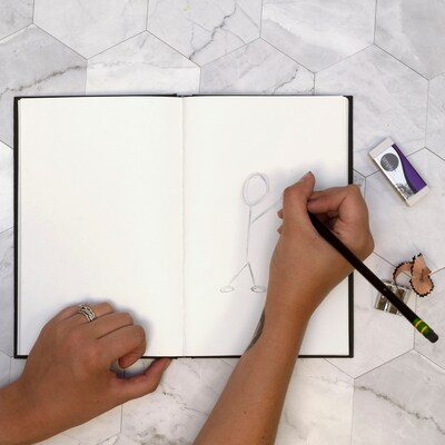 Daler-Rowney Simply 5.5" x 8.5" Hard Bound Sketch Book, 80 Sheets/Book, 3/Bundle (DRWD481500508-3)