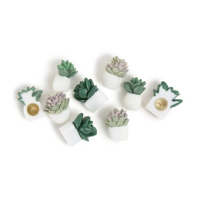 U Brands Succulent Push Pins, Assorted Colors, 9/Pack (3616U06-24)