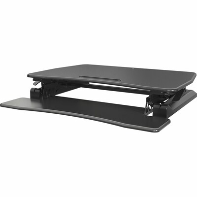 Lorell Active Office Adjustable Gas Lift Monitor Riser Stand, Up to 47" Monitor, Black (LLR99553)