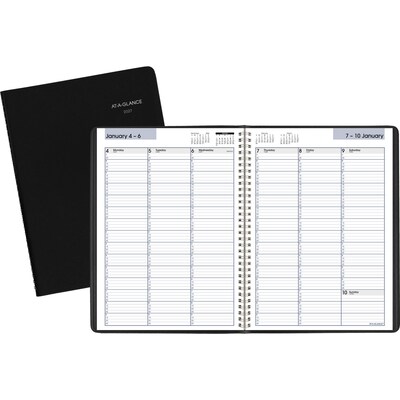 2027 AT-A-GLANCE DayMinder 8 x 11 Weekly Appointment Book, Faux Leather Cover, Black (G520-00-27)