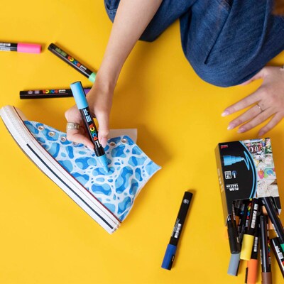 POSCA PC-3M Water Based Paint Marker, Fine Bullet Tip, Yellow, 3/Pack (UBCPC3MYELLOW-3)