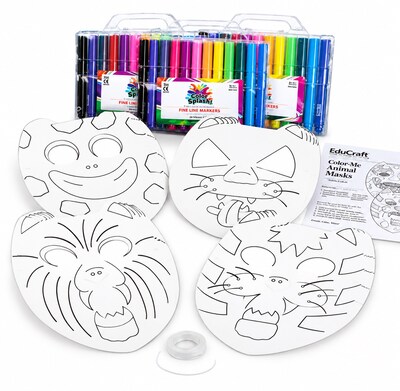 Educraft Animal Color-Me Masks Craft Kit, 24/Pack (GP980)