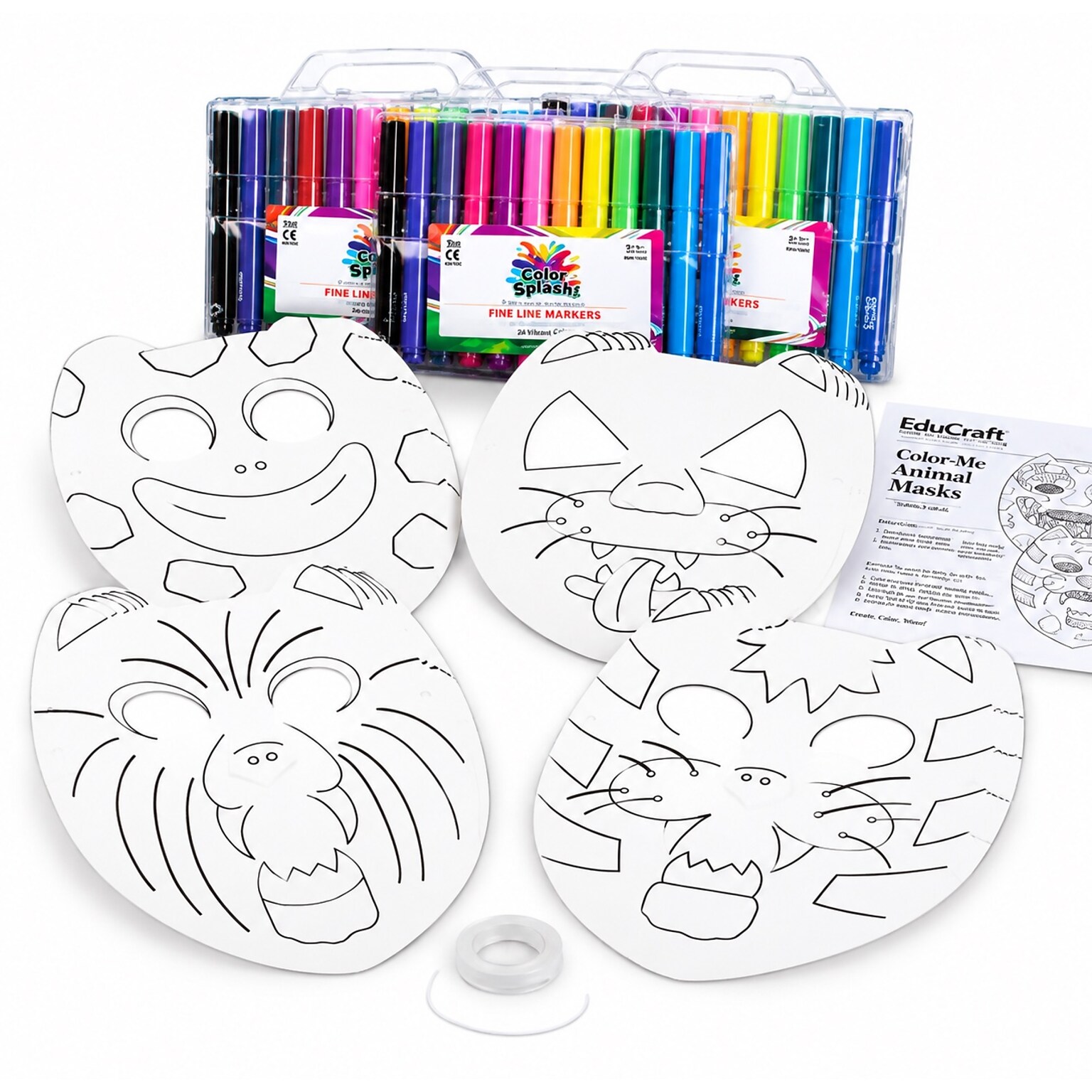 Educraft Animal Color-Me Masks Craft Kit, 24/Pack (GP980)