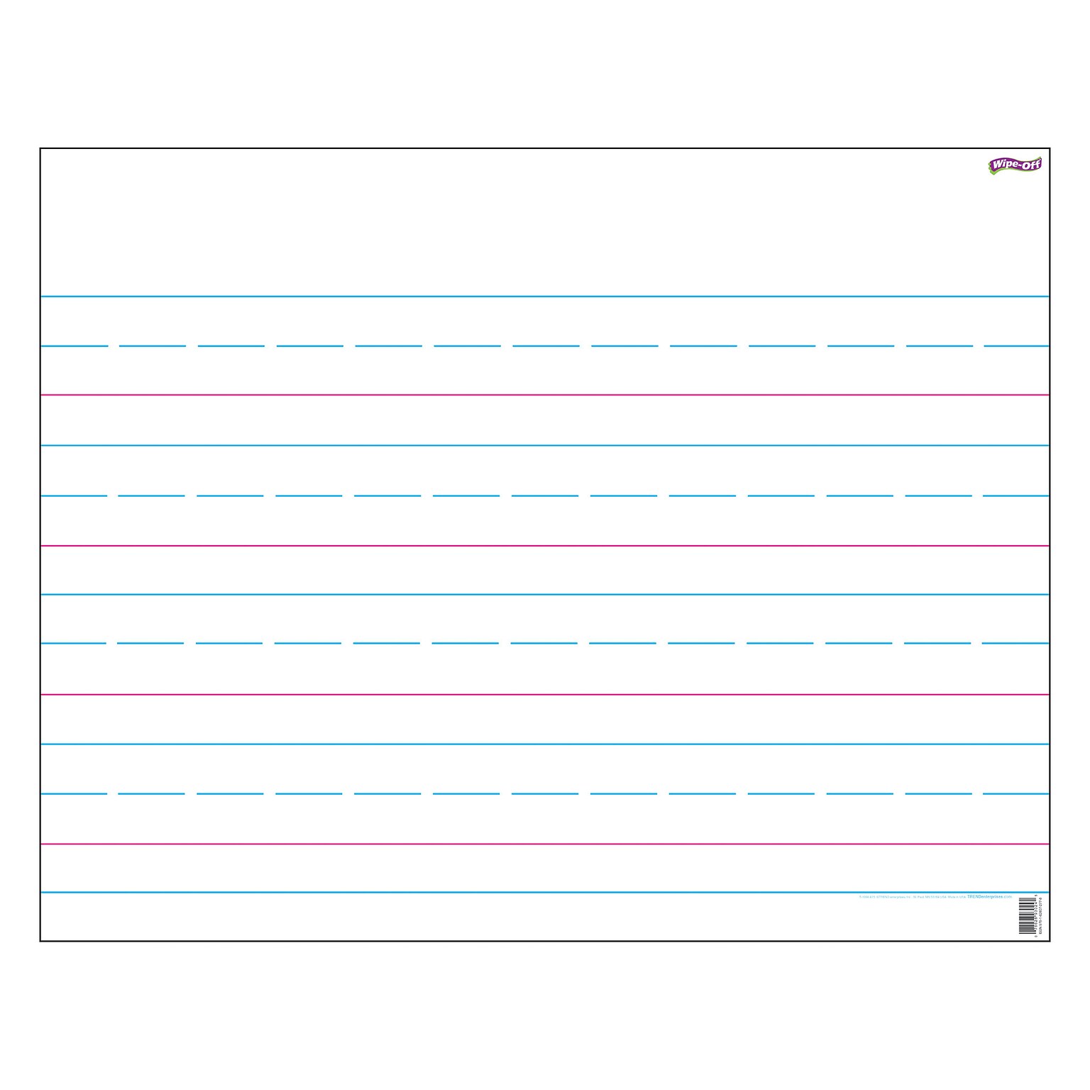 Trend Enterprises Handwriting Paper Wipe Off Chart, 28 x 22, 15/Bundle (T-27304)