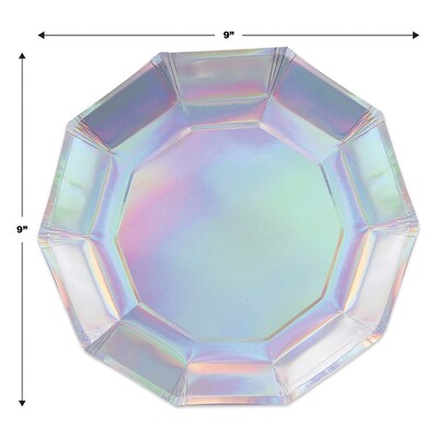 Beistle Decagon Plates, Iridescent, 24 Plates/Pack, 3/Packs (53573)