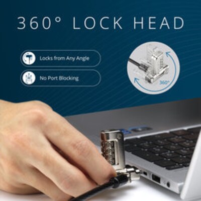 Kensington Universal 3-in-1 2.0 Combination Laptop Lock, 6ft. (K63394WW)