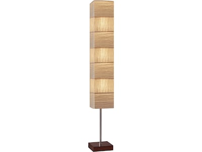 Adesso Sahara 72 Walnut Floor Lamp with Square Cream Shade (8027-15)