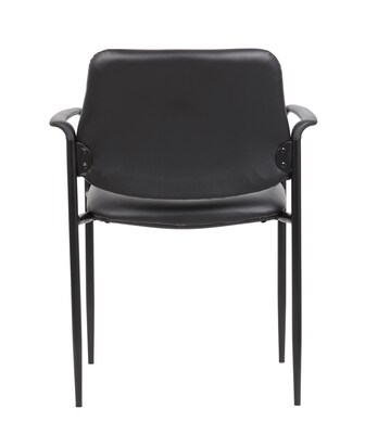 Boss Diamond Caressoft Square Back Vinyl Stacking Chair,  Black (B9503-CS)