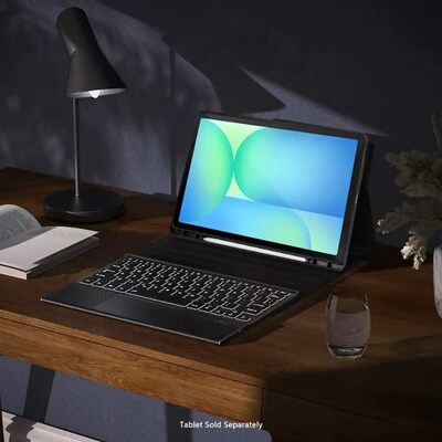 SaharaCase Navigation Series Keyboard Case with Track Pad for Galaxy Tab S10 FE+, Scorpion Black, (TB00475)