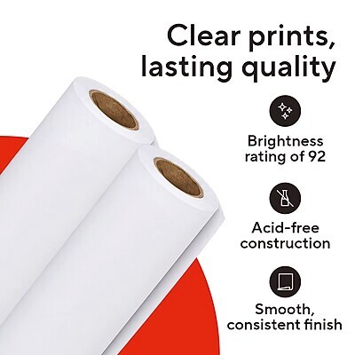 Staples Wide Format Engineering Paper Matte 36-Inch X 500-Ft 2/Carton