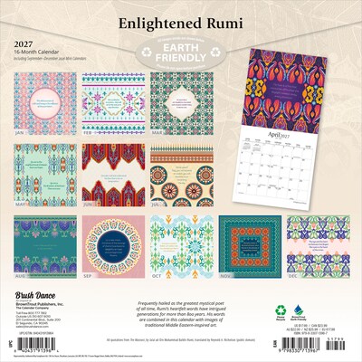 2027 BrownTrout Enlightened Rumi 12 x 12 Monthly Wall Calendar (9798330713967)