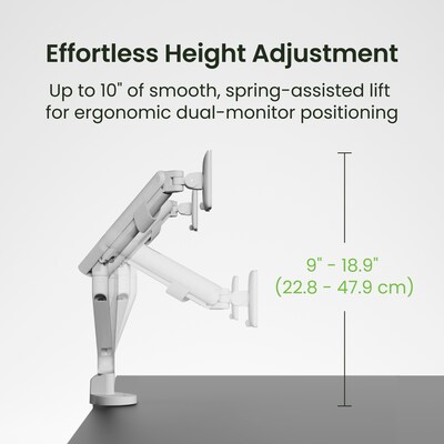Kanto DM2 Dual Monitor Desktop Mount for 17” - 35” Displays, Up to 22 lbs., White