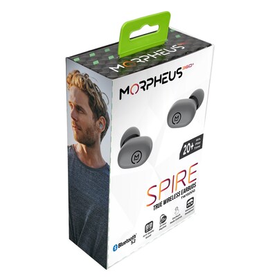 Morpheus 360 Spire Wireless Earbuds, Bluetooth, Slate Gray (TW1500G)