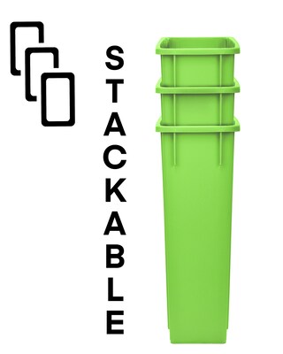 Alpine Industries Polypropylene Recycling Bin, 23 Gallon, Lime Green , 3/Pack (ALP477-LGRN-3)