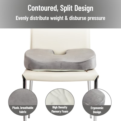 Mind Reader Memory Foam Office Chair Ergonomic Orthopedic Cushion, Gray (SEACUSH-GRY)