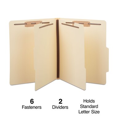 Staples® Classification Folder, 2-Dividers, 2 1/2 Expansion, Letter Size, Manila, 10/Box (ST384872/