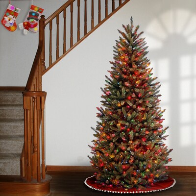National Tree Company Natural Fraser Fir Artificial Christmas Tree, 6.5 ft., Multicolor Lights (NAFF