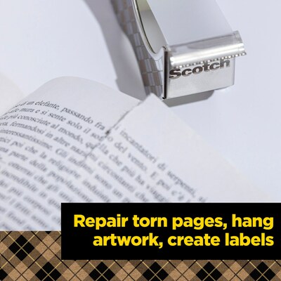 Scotch Desktop Dispenser w/Tape, 0.9" x 4.2", Silver, 3/Pack (123R)