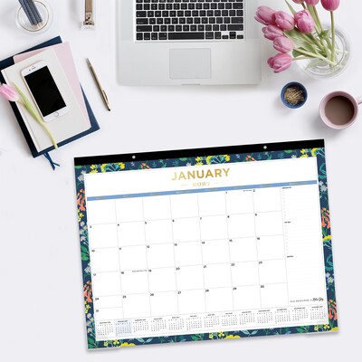 2027 Blue Sky Day Designer Meadow Blue 22" x 17" Monthly Desk Pad Calendar (148689-27)