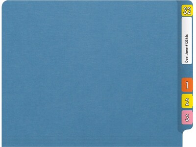 Medical Arts Press Reinforced End Tab File Folder, Straight Cut, Letter-Size, Blue, 50/Box (S-01601-BLU)