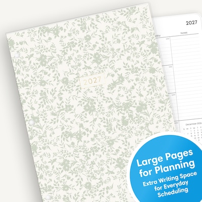 2027 Blue Sky 8.5" x 11" Monthly Planner, Green/White (164264)