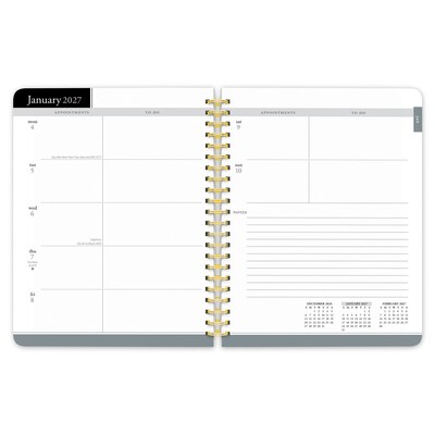 2027 BrownTrout 6.5" x 7.8" Calendar Year Weekly Standard Planner, Black (9798330709311)