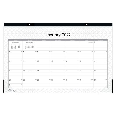 2027 Blue Sky Enterprise 17 x 11 Monthly Desk Pad Calendar, Black/White (111293-27)