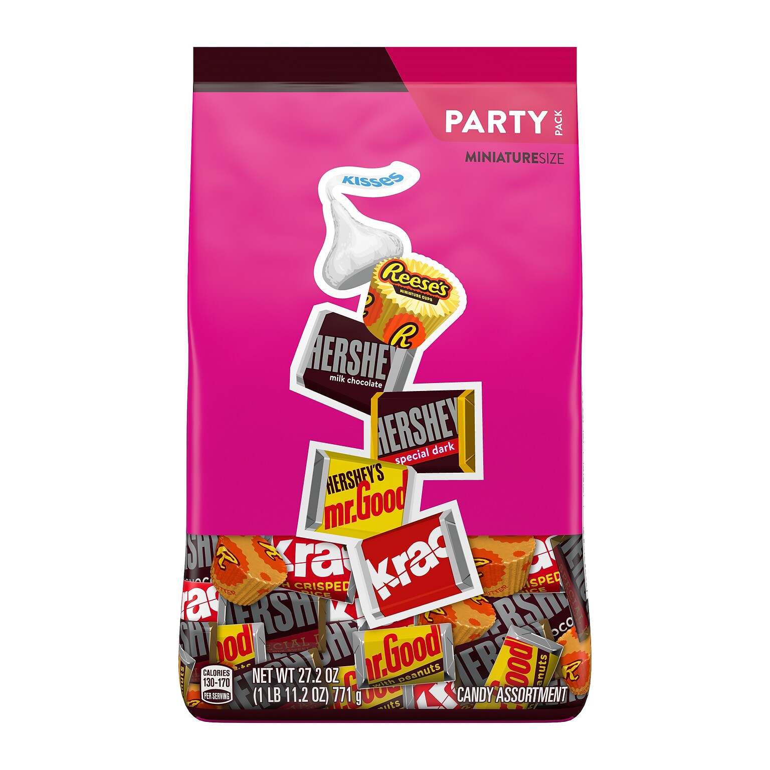 Hersheys Miniatures Assorted Chocolate Candy Variety Party Pack, 27.2 oz. (3400099982)
