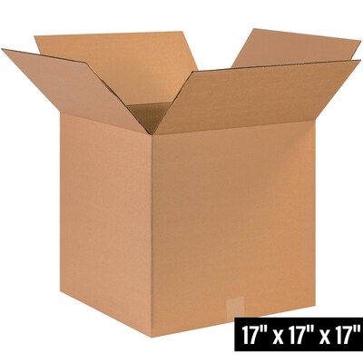 17 x 17 x 17 Shipping Boxes, 32 ECT, Kraft, 25/Bundle (BS171717)