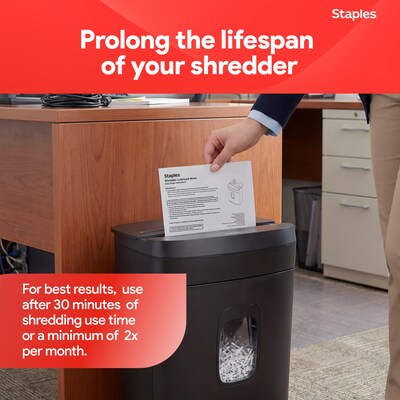Staples Shredder Lubricant Sheets, 8.5" x 6", 24/Pack (36395)