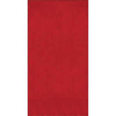 Creative Converting Touch of Color Guest Towels, 3-ply, Classic Red, 192/Carton (951031)