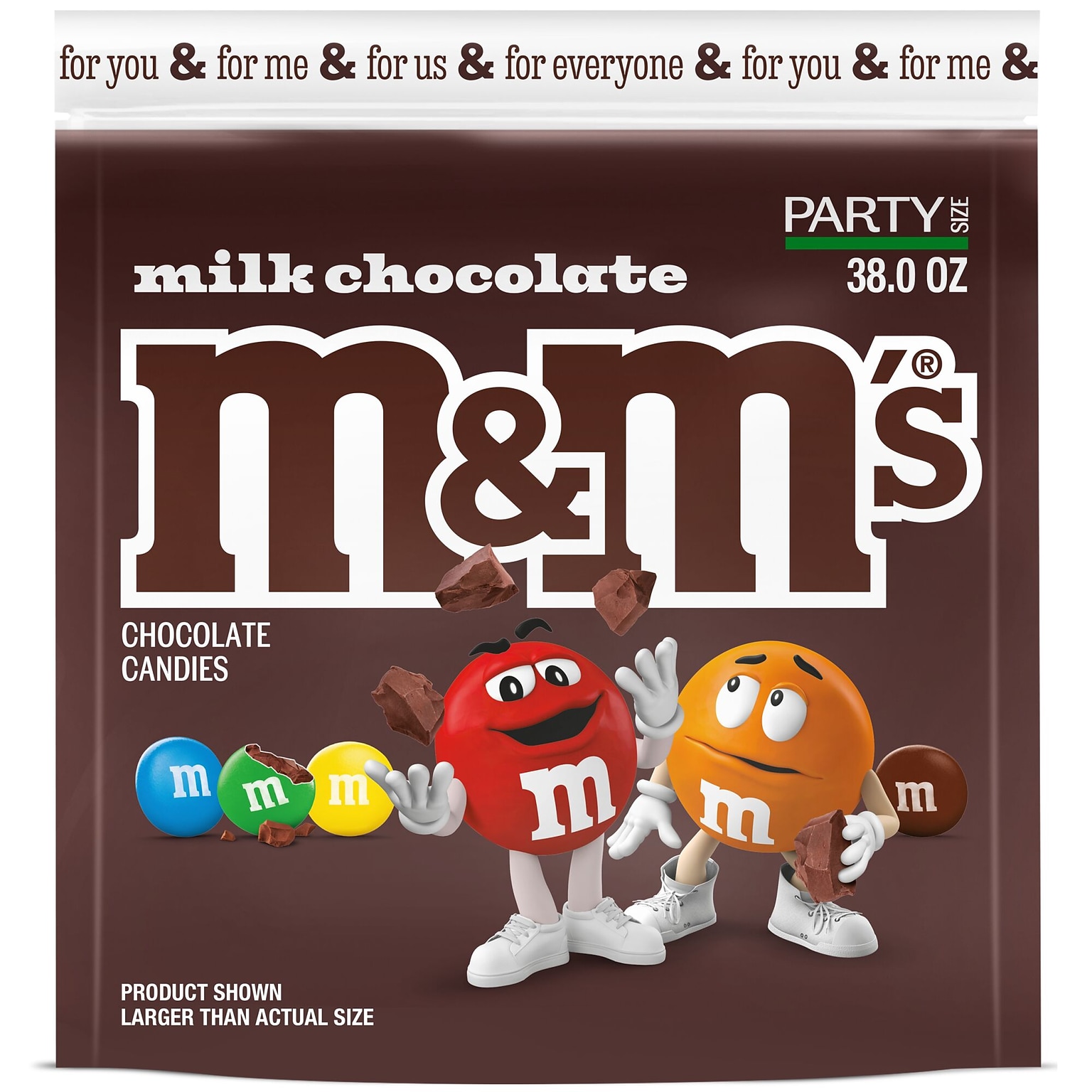 M&Ms Party Size Milk Chocolate Candy Pieces, 38 oz. (MMM55114)