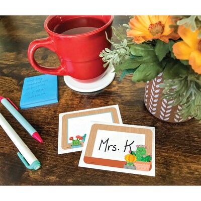 Teacher Created Resources Happy Cactus Crew School Name Tags, 3.5" x 2.5", 36/Pack, 6 Packs/Bundle (TCR6961-6)