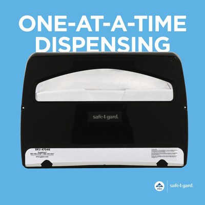 Georgia-Pacific Safe-T-Gard Toilet Seat Cover Dispenser, Half-fold, Black, 10/Carton (57748)