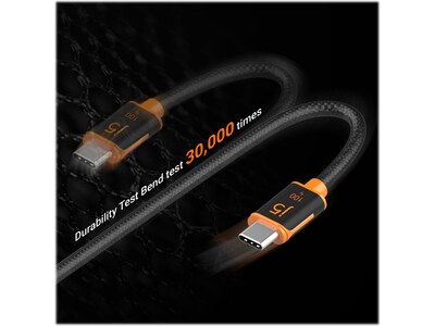 j5create 5.9' USB C to USB C Power Cable, Male to Male, Black (JUCX25L18)