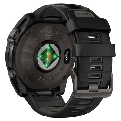 Garmin fenix 8 Multisport Sapphire Solar GPS Smartwatch, Carbon Gray & Black, 51mm (GRM0290710)