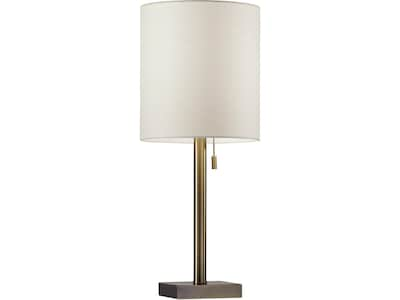 Adesso Liam Incandescent/CFL Table Lamp, Antique Brass/Light Beige (1546-21)