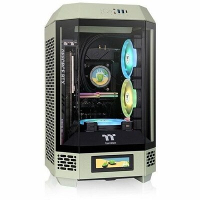 Thermaltake Tower 250 Mini-ITX Mini Tower Computer Case, Matcha Green (CA-1Z9-00SEWN-00)