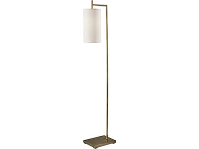 Simplee Adesso Zion 65 Antique Brass Floor Lamp with White Drum Shade (SL1156-21)