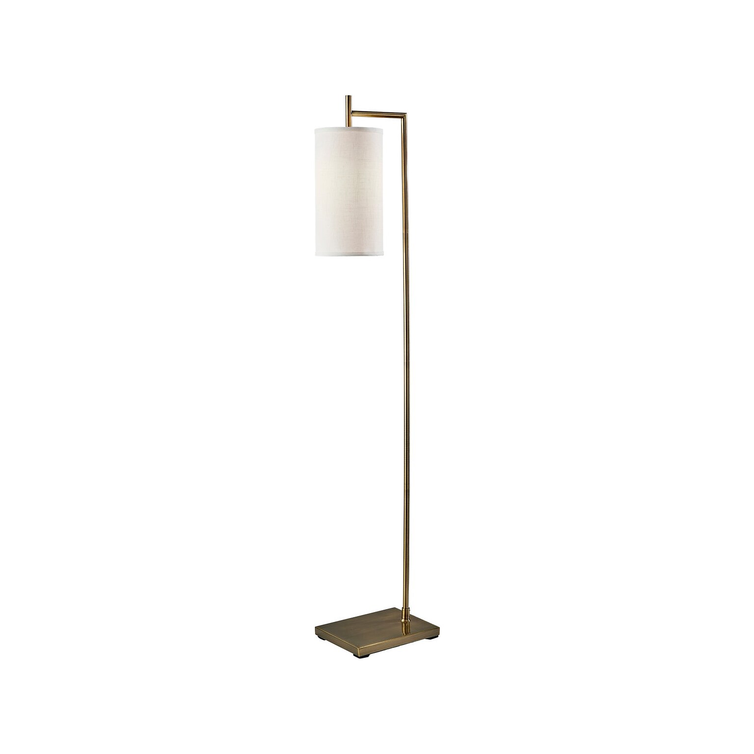 Simplee Adesso Zion 65 Antique Brass Floor Lamp with White Drum Shade (SL1156-21)