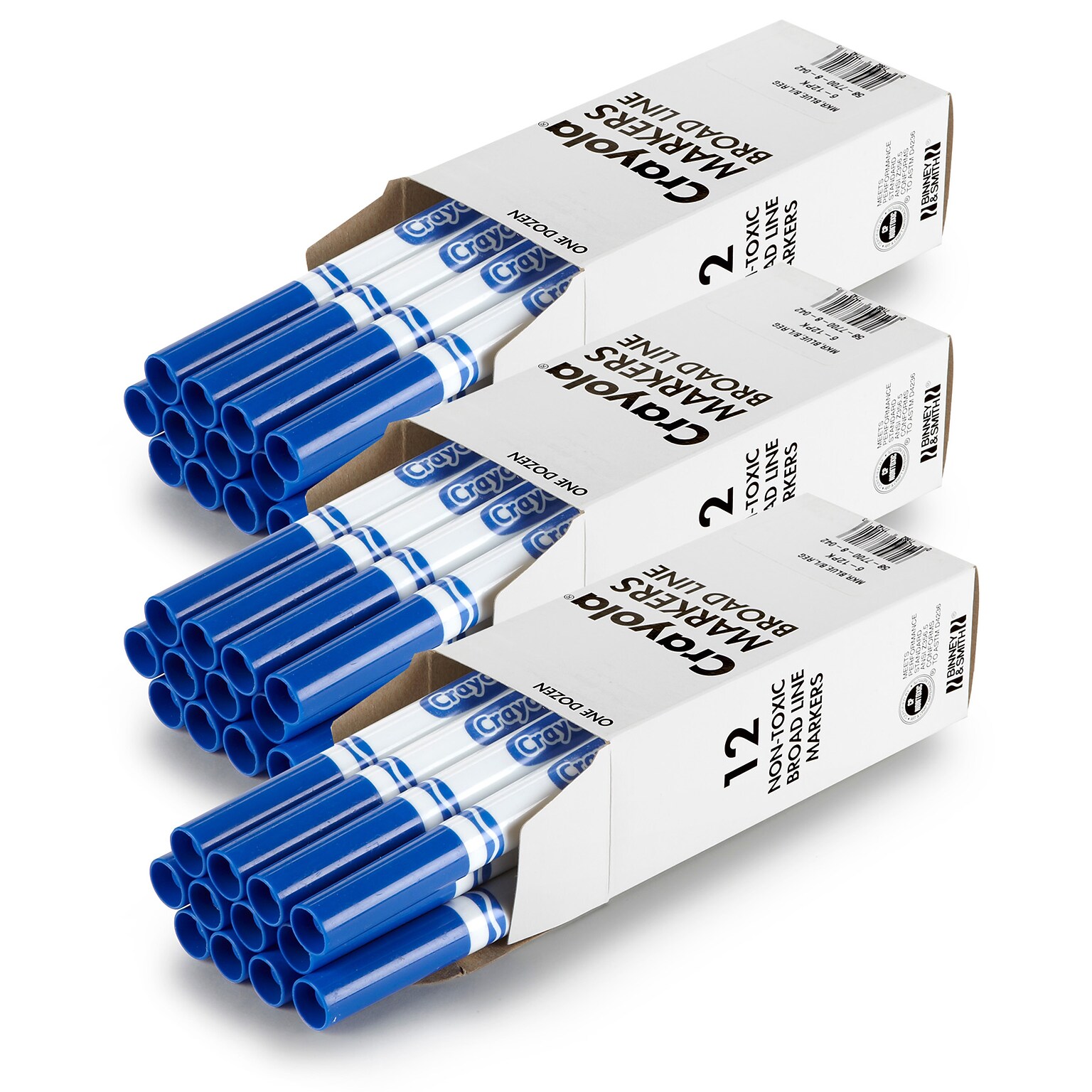 Crayola Bulk Markers, Conical Tip, Blue, 12/Pack, 3 Packs/Bundle (BIN587700042-3)