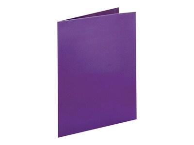 Oxford Twin Laminated Folders, Metallic Purple, 25/Box (OXF 5049526)