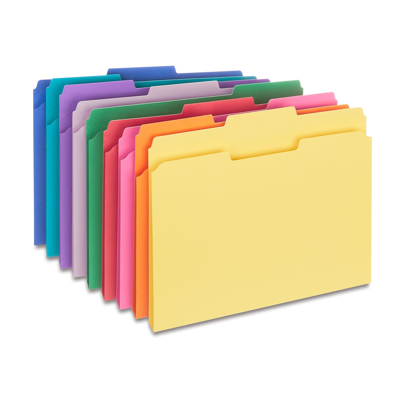 Staples File Folders, 1/3-Cut Tab, Letter Size, Assorted, 250/Box (ST576937-CC)