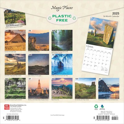 2025 BrownTrout Magic Places 12 x 12 Monthly Square Wall Calendar (9781975475130)