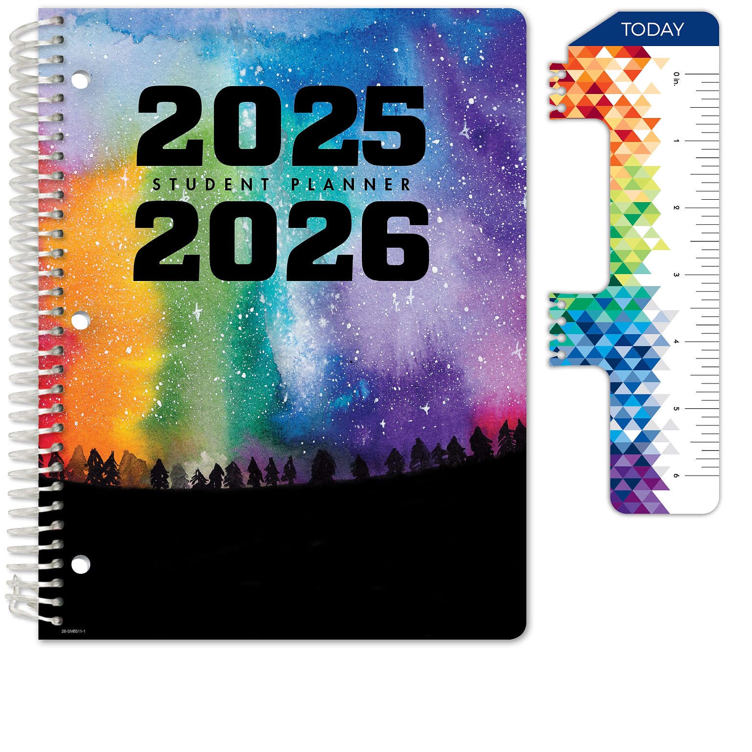 2025-2026 Global Printed Products Rainbow Silhouette 8.5 x 11 Academic Weekly & Monthly Planner,  Paper Cover