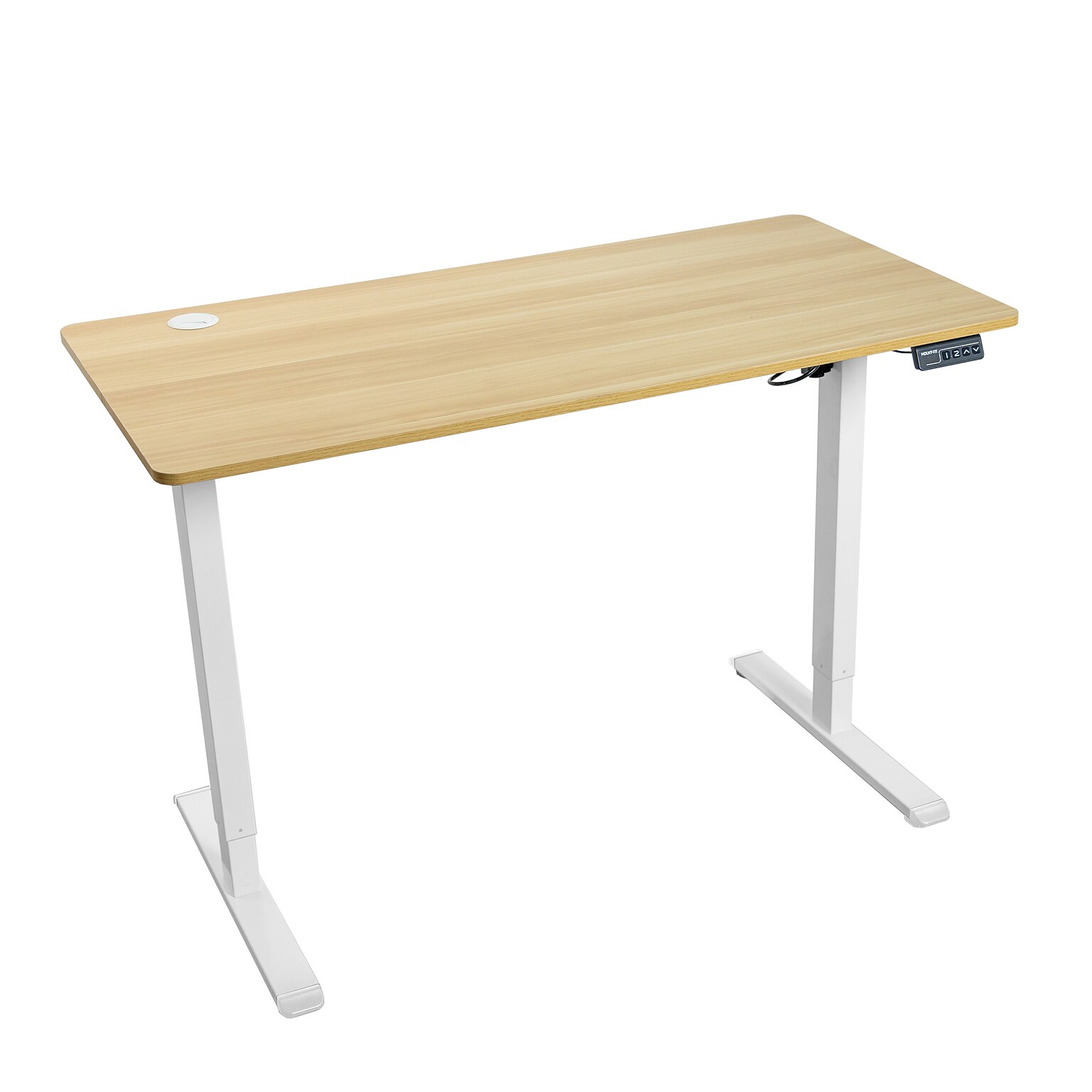 Mount-It! 48W Electric Rectangular Adjustable Standing Desk, Maple/White (MI-8038)